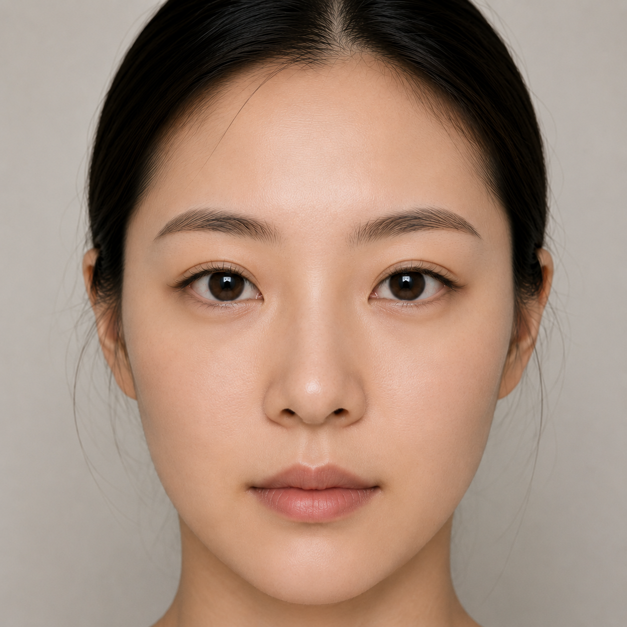用于版式测试的术后示意正面图，非真实病例