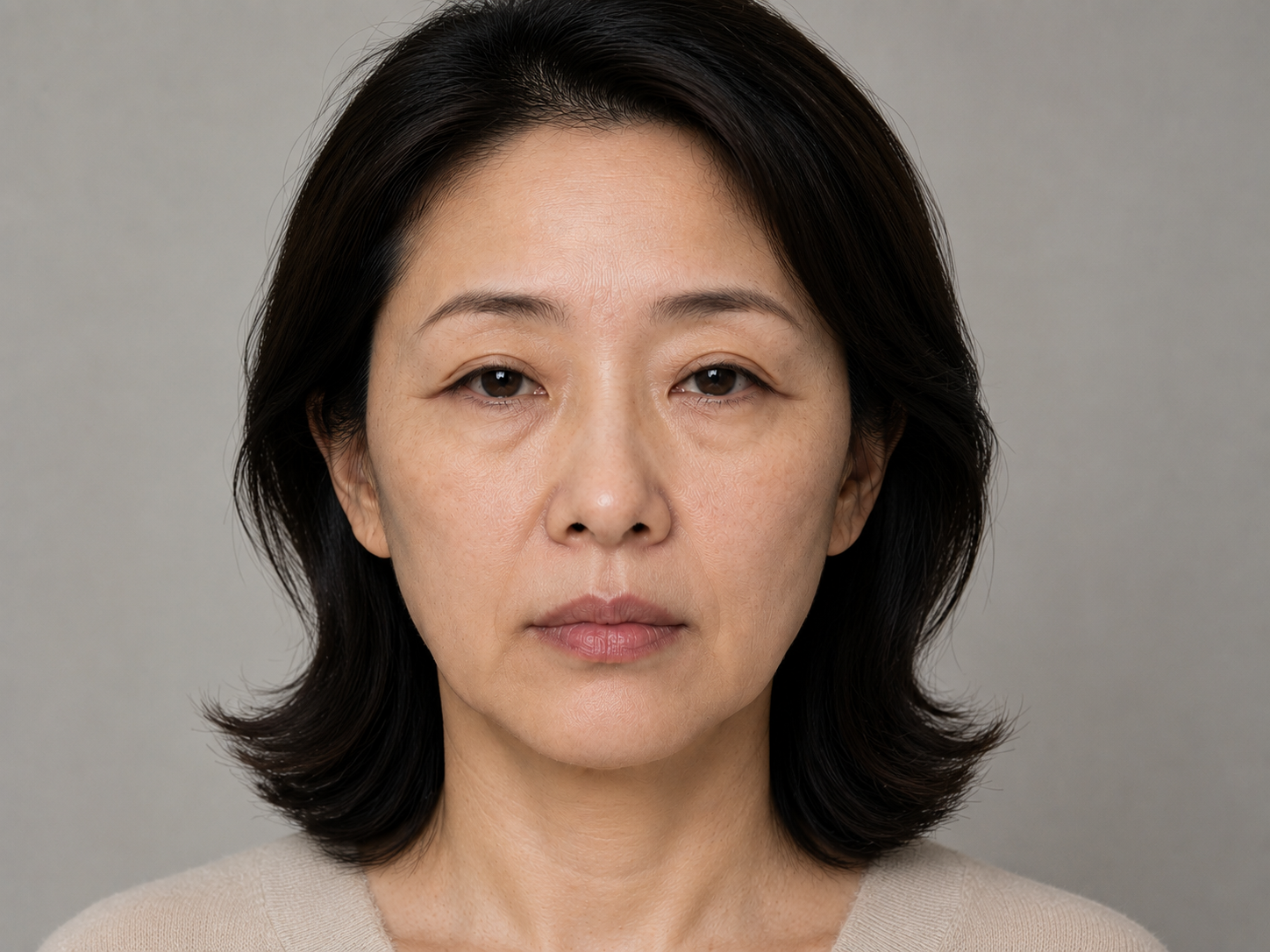 用于观察眉眼眶周与面部关系的正面人像